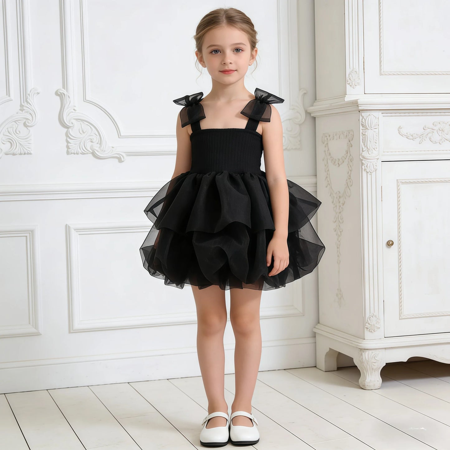 Elegant 1 Year Birthday Summer Princess Girls Bow Dress For Evening Party Toddler Costume Children's Clothing Tutu Mesh Skirts