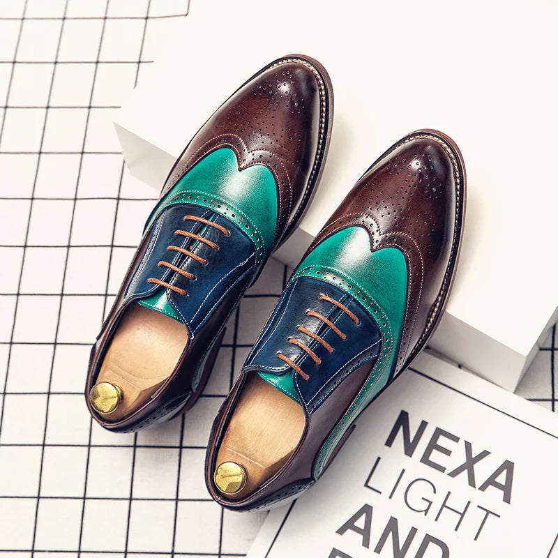 Handmade Mens Dress Designer Bullock Leather Fashion Wedding Italy Office Party Luxury Brand Shoes for Men Loafers Male Shoes 48