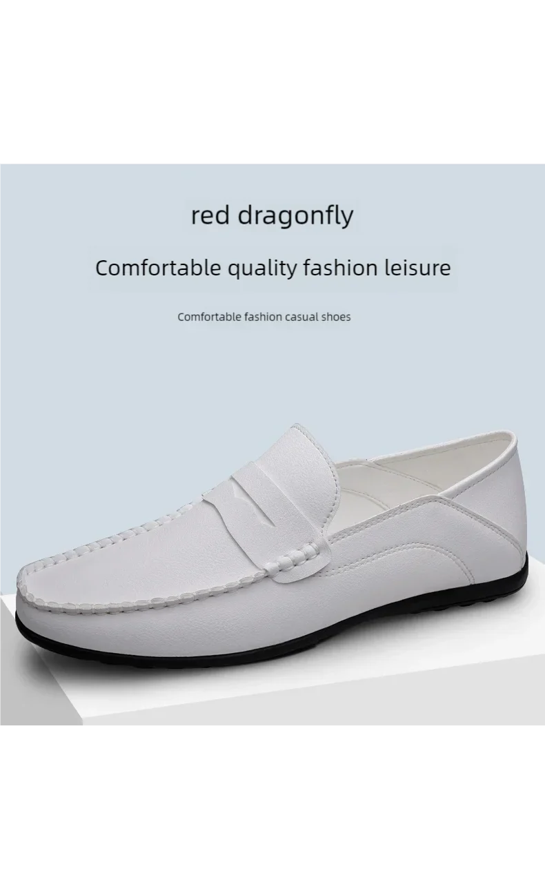 Men's plus size slip on casual shoes Four seasons new soft sole outdoor driving shoes white shoes youth Joker fashion tide shoes