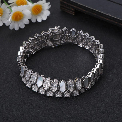 Luxury Dubai Bridal Jewelry Set For Women Wedding Party Shell Zirconia Jewelry Set Twisted Branch Design