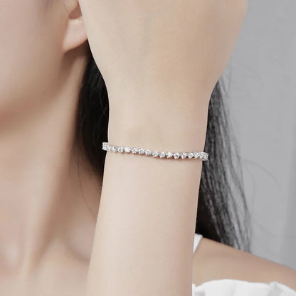 3 Claw 2.5/3mm Full D Color Moissanite Diamond Tennis Bracelet Hidden Buckle for Women Man 925 Silver Link Chain Bracelets