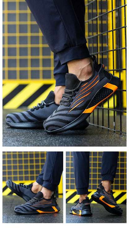 Men Work Safety Shoes Anti-puncture Protective Shoes Men Indestructible Work Shoes Men Boots Lightweight Breathable Safety Boots