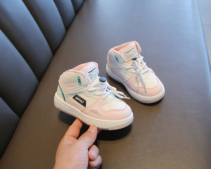 Children Tennis Shoes High-top Sports Shoes for Girls Fashion Causal Kids School Boys Basketball Shoes Breathable Soft Sneakers