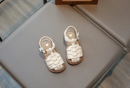 Kids Sandals 2025 Summer Sandals for Boy Fashion Children Cut-Outs Beach Shoes Braided Style Causal Walking Flat Sandals