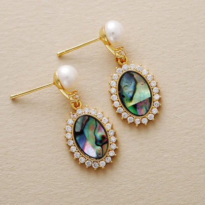 Luxury Freshwater Pearl Shell Stud Dangle Woman Wedding Holiday Earrings Designer Aesthetic Elegant Jewelry Gifts Bijoux
