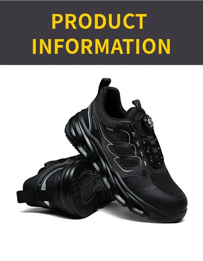 NEW Rotary Buckle Security Boots for Men WorkSneakers Women Boots Breathable Steel Toe ShoesSafety Puncture-Proof Men Boots