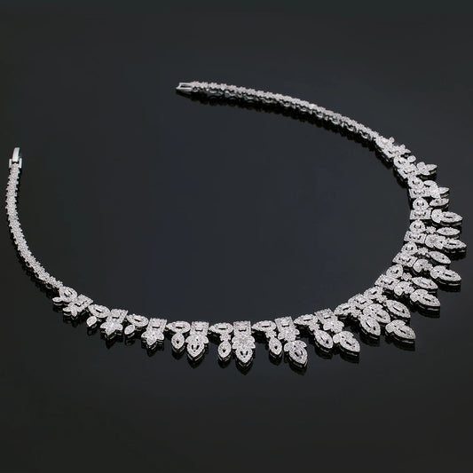 2023 New 4-piece Bride Wedding Jewelry Set Women's Necklace Set Jewelry Elegant Women's Necklace Oxidized Jewelry