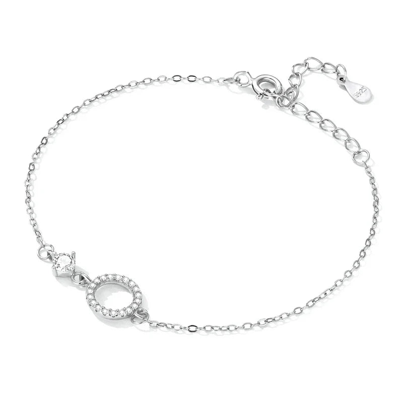 Authentic 925 Sterling Silver Simple Ring Bracelet for Women Simple Basic Bracelet for Female Fine Jewelry Wedding Gift