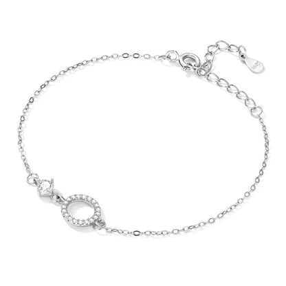 Authentic 925 Sterling Silver Simple Ring Bracelet for Women Simple Basic Bracelet for Female Fine Jewelry Wedding Gift