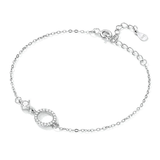 Authentic 925 Sterling Silver Simple Ring Bracelet for Women Simple Basic Bracelet for Female Fine Jewelry Wedding Gift