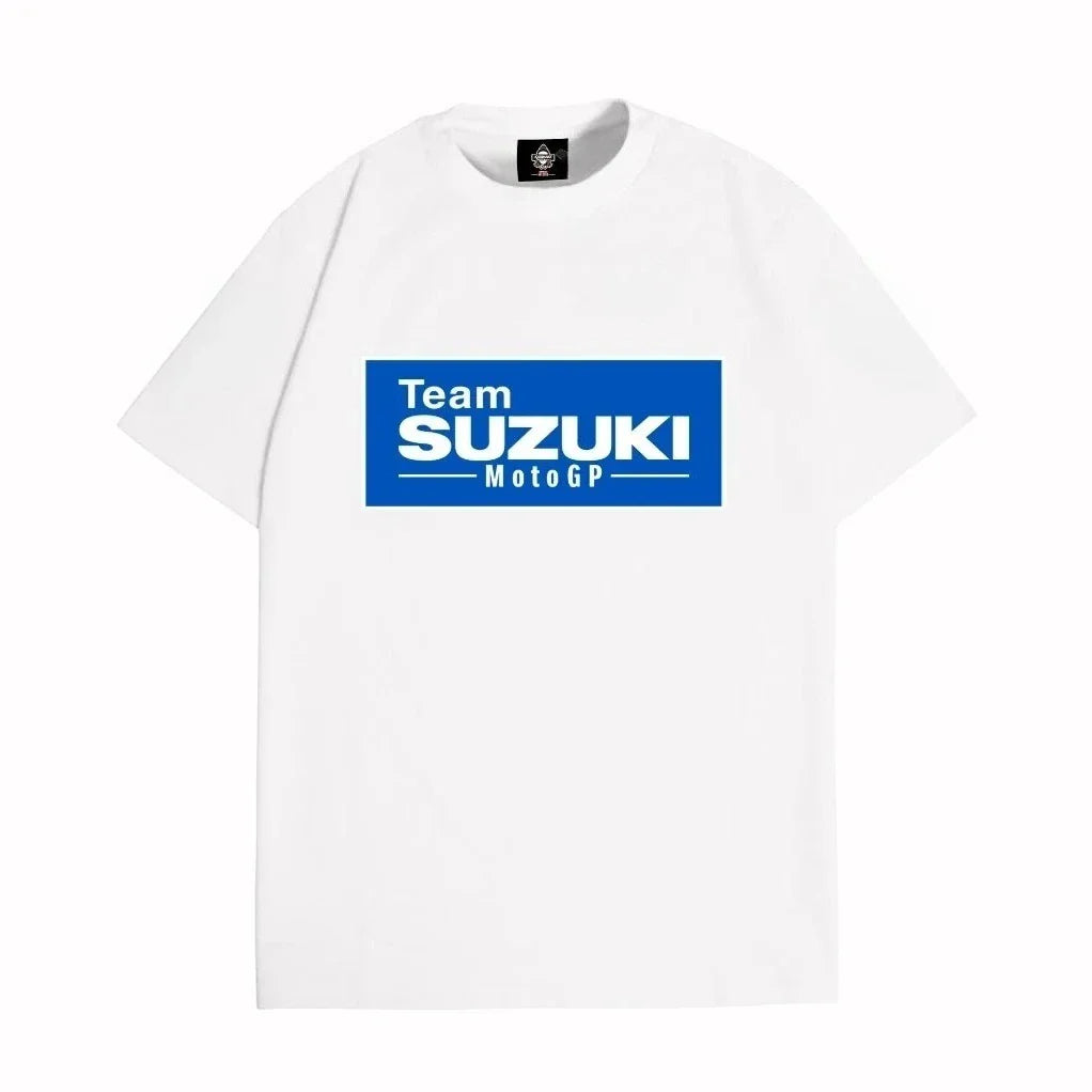 2026 Summer Bestseller Suzuki Racing Team 100% Cotton Trendy Men T-shirt Daily Outdoor Sports Casual Loose Street Short-sleeve