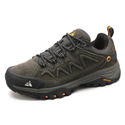 Sapatos Masculinos de Couro HIKEUP para Homens Tênis Casuais Moda Impermeável Inverno Luxo Grife Botas de Trabalho Masculinas Tênis Antiderrapantes