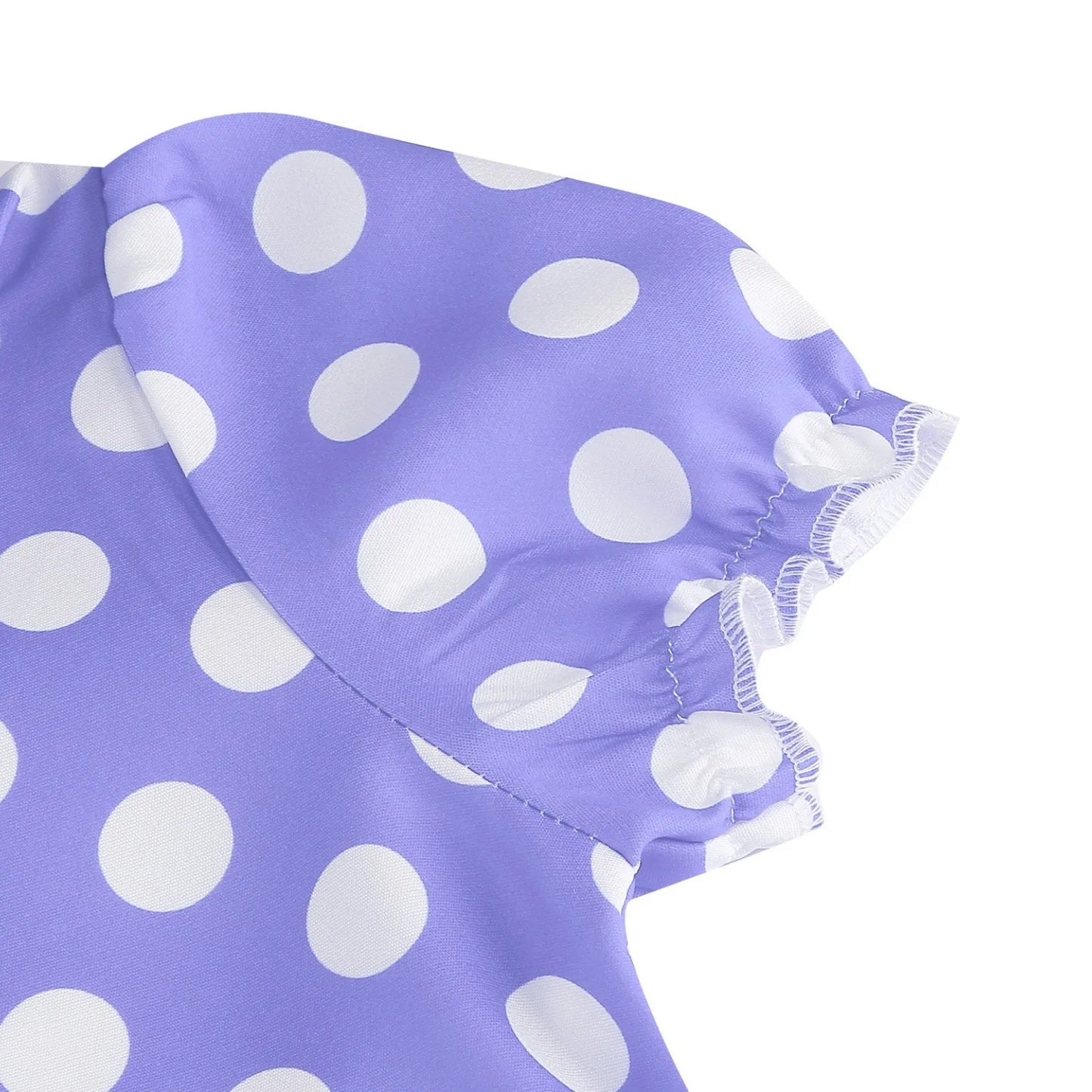 New Fashion Kids Dress For Girls Polka Dot Short-sleeved Children Dress With Baby Collar Daily Girls Casual Costume