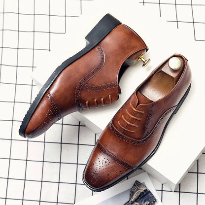 Handmade Fashion Mens Brogue Luxury Big Size 47 Wedding Party Leather Business Oxfords Dress Casual Formal Shoes Loafers for Men