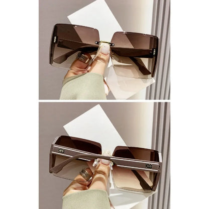 Women Fashion Rimless Beach Gradient Sunglass Original Lady Retro UV400 Eyeglasses