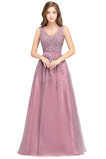 Vestido De Festa Elegante De Tule Com Apliques E Miçangas Vestido De Madrinha Com Decote V Presente De Aniversário Vestidos De Fiesta Em Estoque