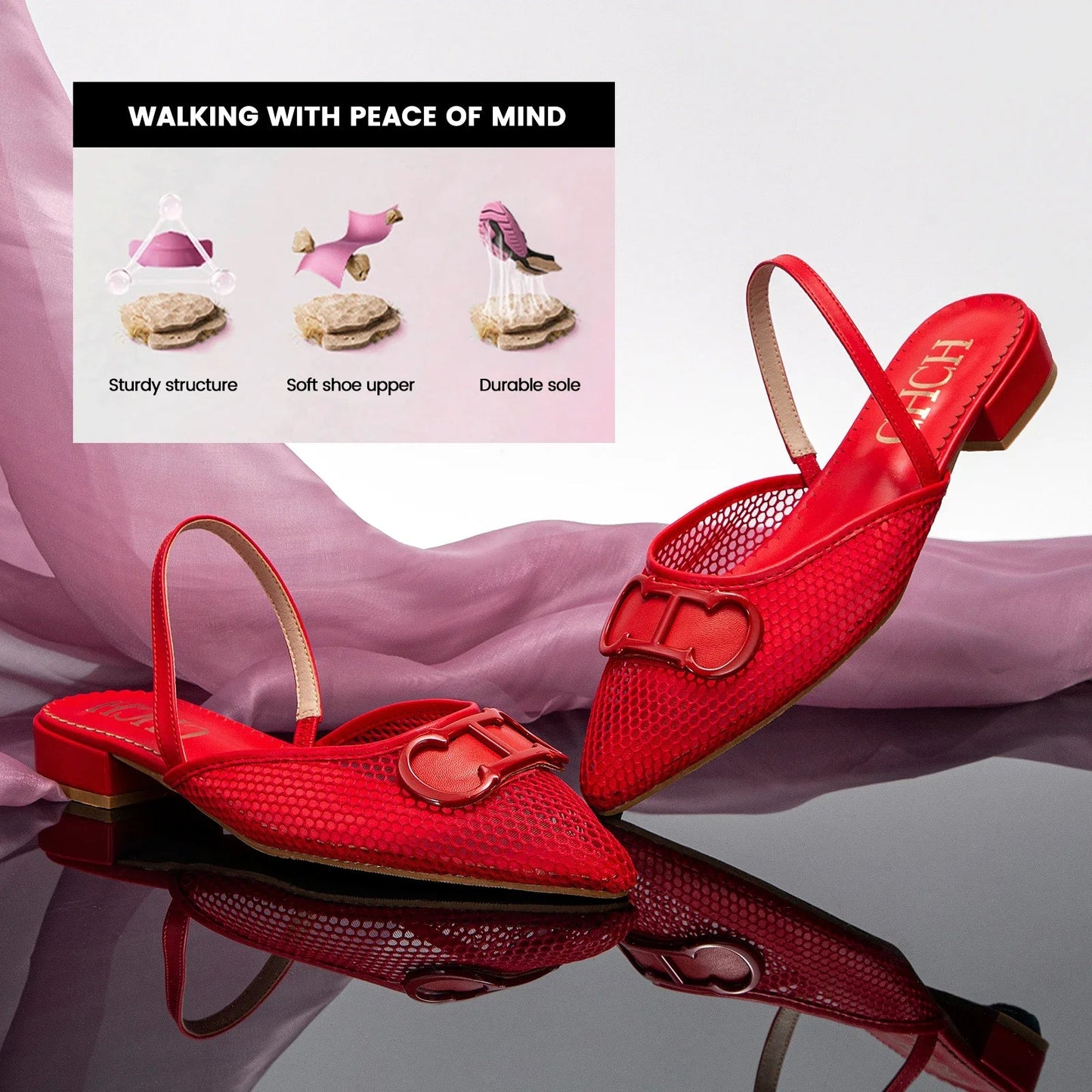 Women's Flat Shoes 2024 New Mesh Hollow Sandals Black Woman Shoes