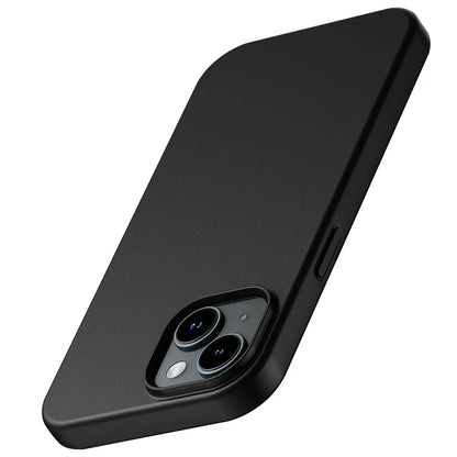 Ultra Thin Matte Silicone Soft TPU Case For iPhone 16 15 14 Plus 13 12 Mini 11 Pro XS Max X XR SE 2 3 7 8 Plus Solid Black Cover