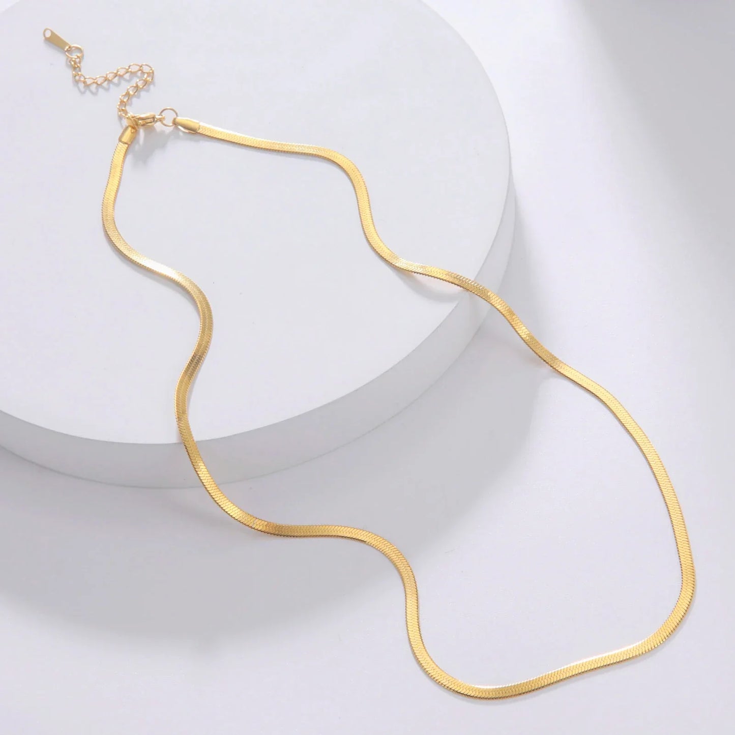 Stainless Steel Snake Chain Necklace for Women Men Gold Color Herringbone Choker Neck Chains 2026 Trend Jewelry Gift Hot