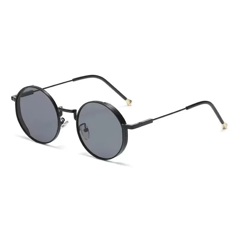 Personality Metal Round Myopia Sunglasses Driving Riding Outdoor UV400 Resistant Party Gatherings Eyeglasses 0 TO -4.0