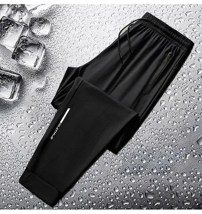 Men's spring and summer ice silk long pants slim fit new loose high elasticity fast drying outdoor running casual pants