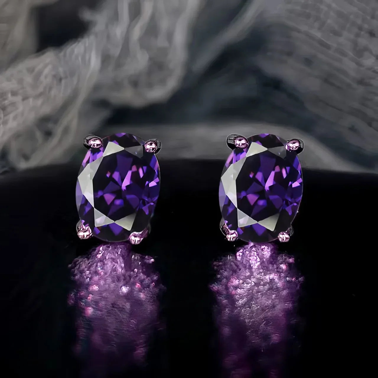 Rose Gold Yellow Gold Plated Oval Natural Amethyst Citrine Garnet Topaz Peridot 925 Sterling Silver Earrings for Women