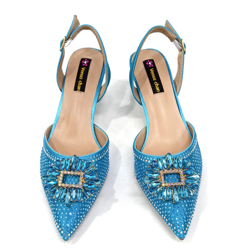 Sandálias Femininas Nigerianas de Alta Qualidade Estilo Italiano Sandálias Africanas Femininas Marca de Grife Sapatos de Luxo Sapatos Femininos 2025