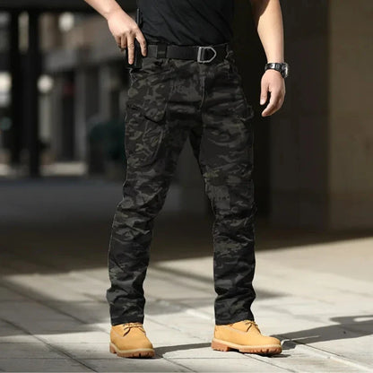 Men'S Tactical Cargo Pants - Softshell, Stretchy Fabric, Multiple Pockets, Button Fly, No Belt, All-Season Outdoor Training Pant