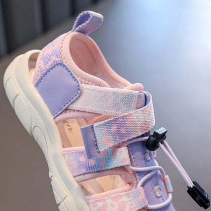 2026 New Kids Sport Sandals Children's Design Hollow-out Multicolor Sandals Soft Flat Strappy Sandals Girls Cute Beach Shoes