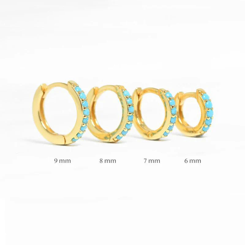 Silver 925 1 pair Women Small Hoops Earring Piercing Ear Cartilage Tragus Simple Thin Circle Anti-allergic Ear Buckle