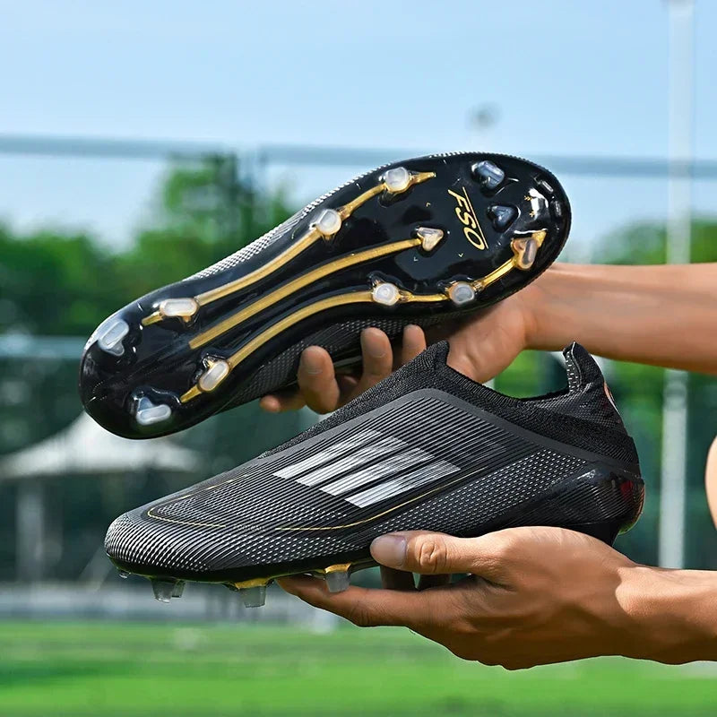 New Men Soccer Shoes Outdoor Sport Football Boots Training Breathable Match Boys Adult Cleats Non Slip Long Spikes Comfortable