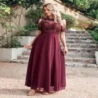 Vestidos de Renda Decote Redondo Noite Elegantes Meia Manga Aplicações Tule Festa Formal Longo Sem Costas Com Cinto Robe De