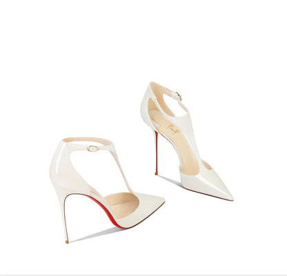 New summer style slim heeled beige high heels for women with pointed fashion, versatile with qipao