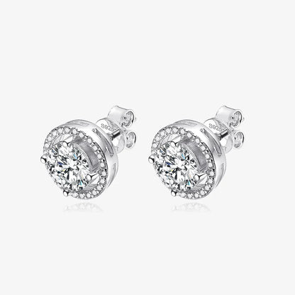 Trendy 1-4CT Full Moissanite Stud Earrings For Women Party Bridal Fine Jewelry S925 Sterling Silver Diamond Earring