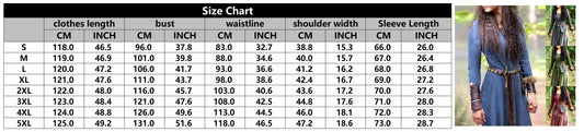 Dress Women Long Sleeve Maxi Robe Vintage Fairy Elven Dress Renaissance Celtic Viking Gothic Cosplay Costumes