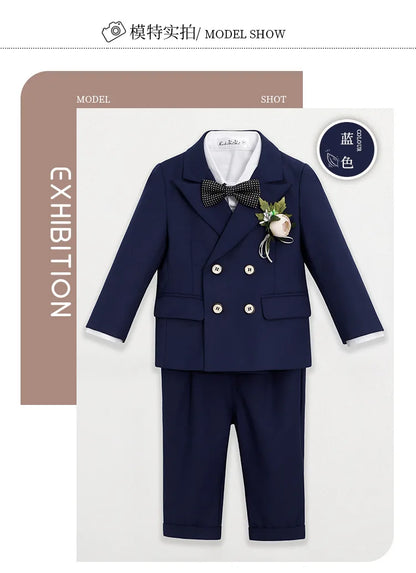 Boys Suit For Wedding 1Year Baby Kids Photograph Suit Children Formal Ceremony Tuxedo Dress Child Party Performance Costume