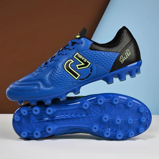 TF Turf Football Boots PU Fabric Stitching Upper Rubber Non-slip Outsole Durable Boys Girls Teenager Outdoor Footwear