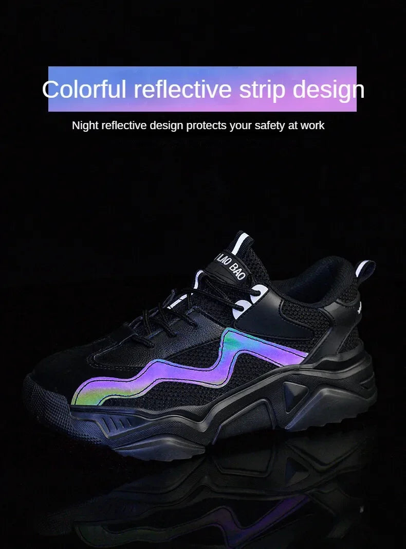 Indestructible Steel Toe Safety Shoes Lightweight Breathable Anti Smashing Puncture Proof Work Boots Protective Sneakers for Men