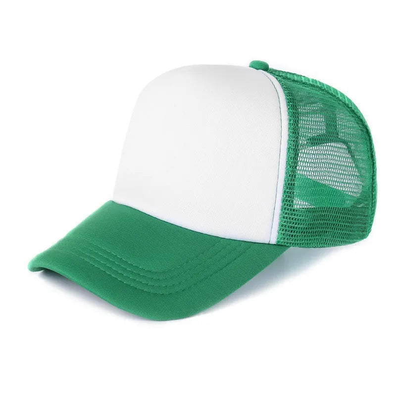50 Color Unisex SummerTrucker Hat For Adult Net Baseball Cap Men Women Polyester Blank Mesh Adjustable Sun Hat Visor