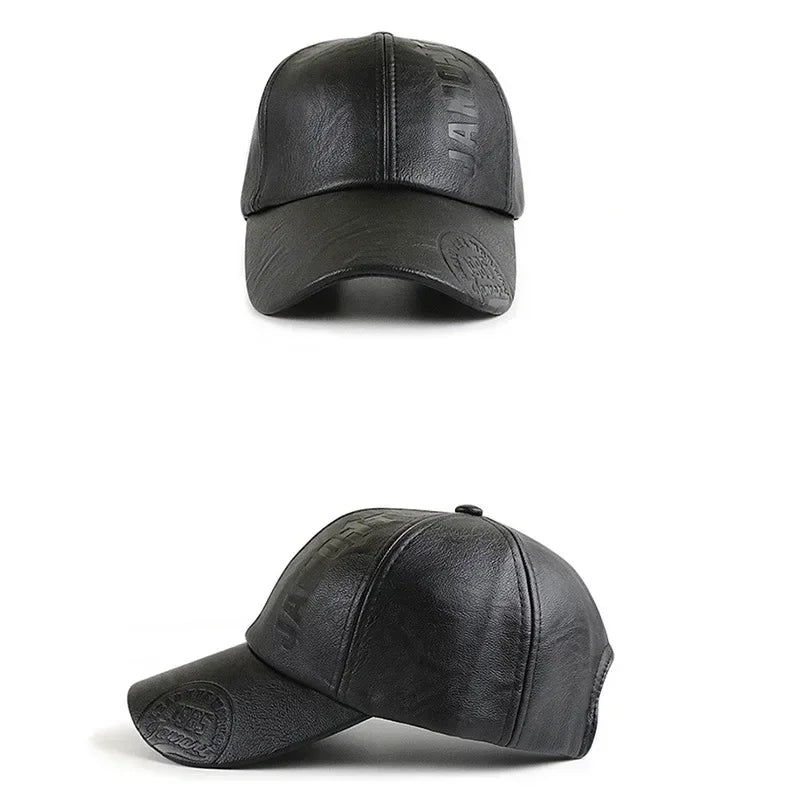 Vintage Men Beret Hat Leather Flat Hats Warm Autumn Winter Windproof Adjustable High Quality Peaked Cap Mens Retro Beret Caps