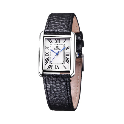 Waterproof Couple Watches Casual Fashion Quartz Stainless Steel Leather Strap Square Dial Men's And Women's Lover Watch