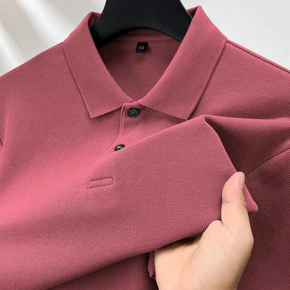 100% Cotton Polo Shirt, Four Seasons Universal  Leisure Long Sleeve, Breathable Lapels T-shirt, Perfect for Golf Sports Durable