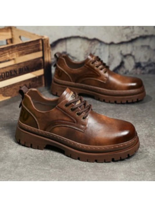 High-quality autumn and winter series men's shoes British fashion low-top men's leather shoes
