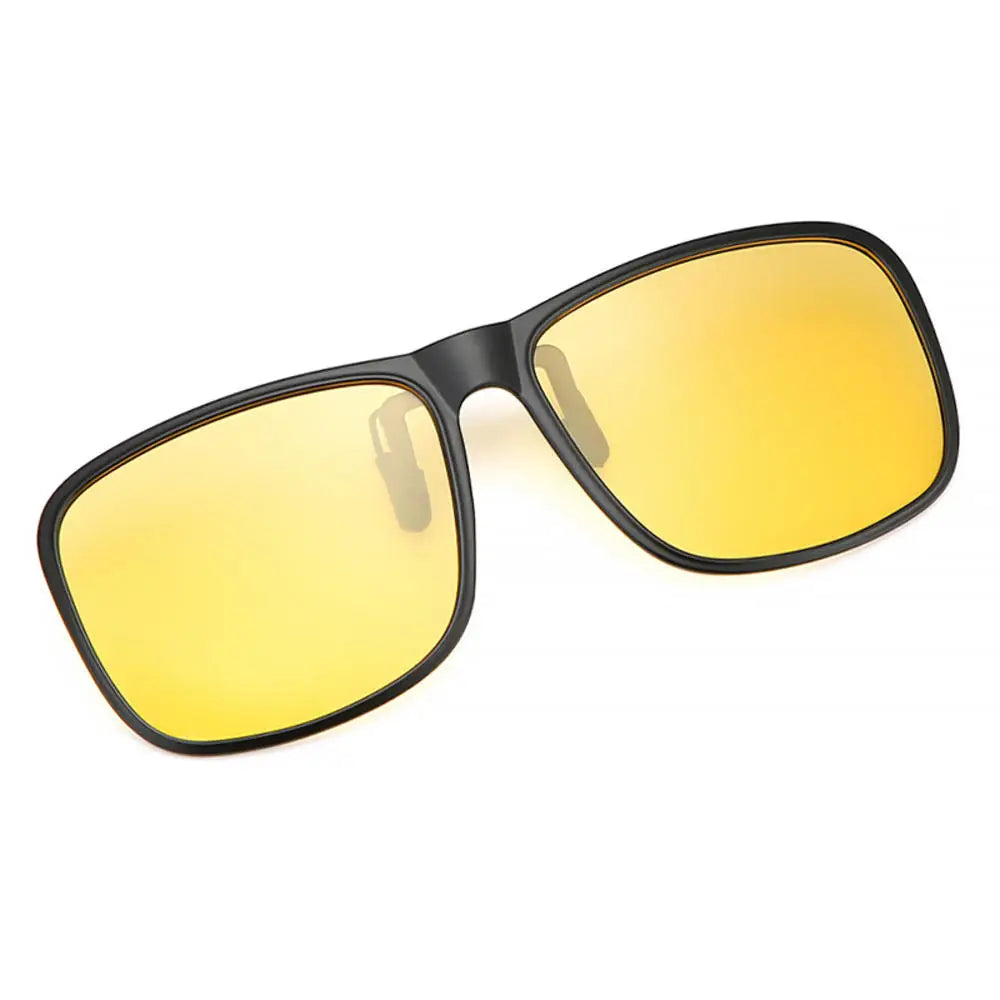 Clip Polarized Sunglasses Square Men Clip On Glasses Flip-up Frames Sunglasses Covers Blue Night Vision Color Lens 2025