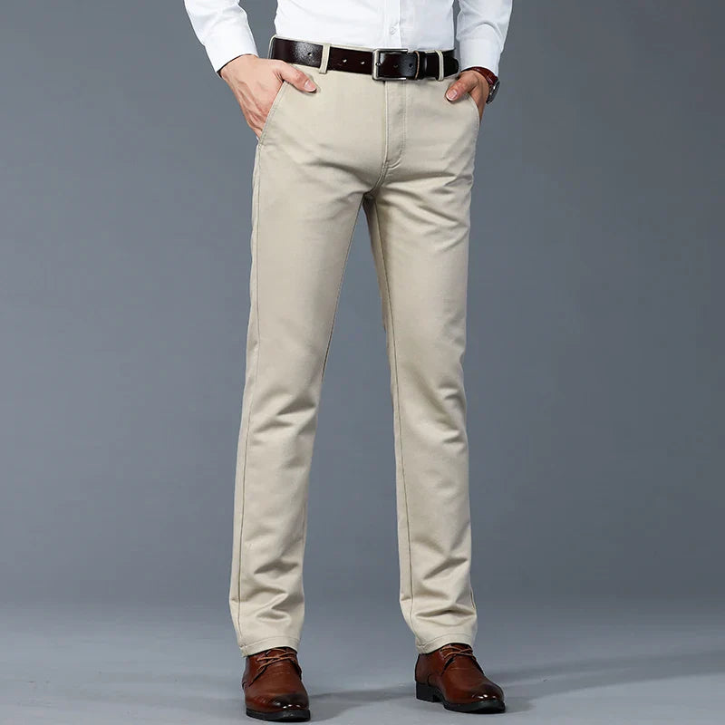 6 Colors Male Autumn Winter Casual Pants Chic Straight Formal Office Luxury Trousers Fashion Elastic Men Business Suit Pants