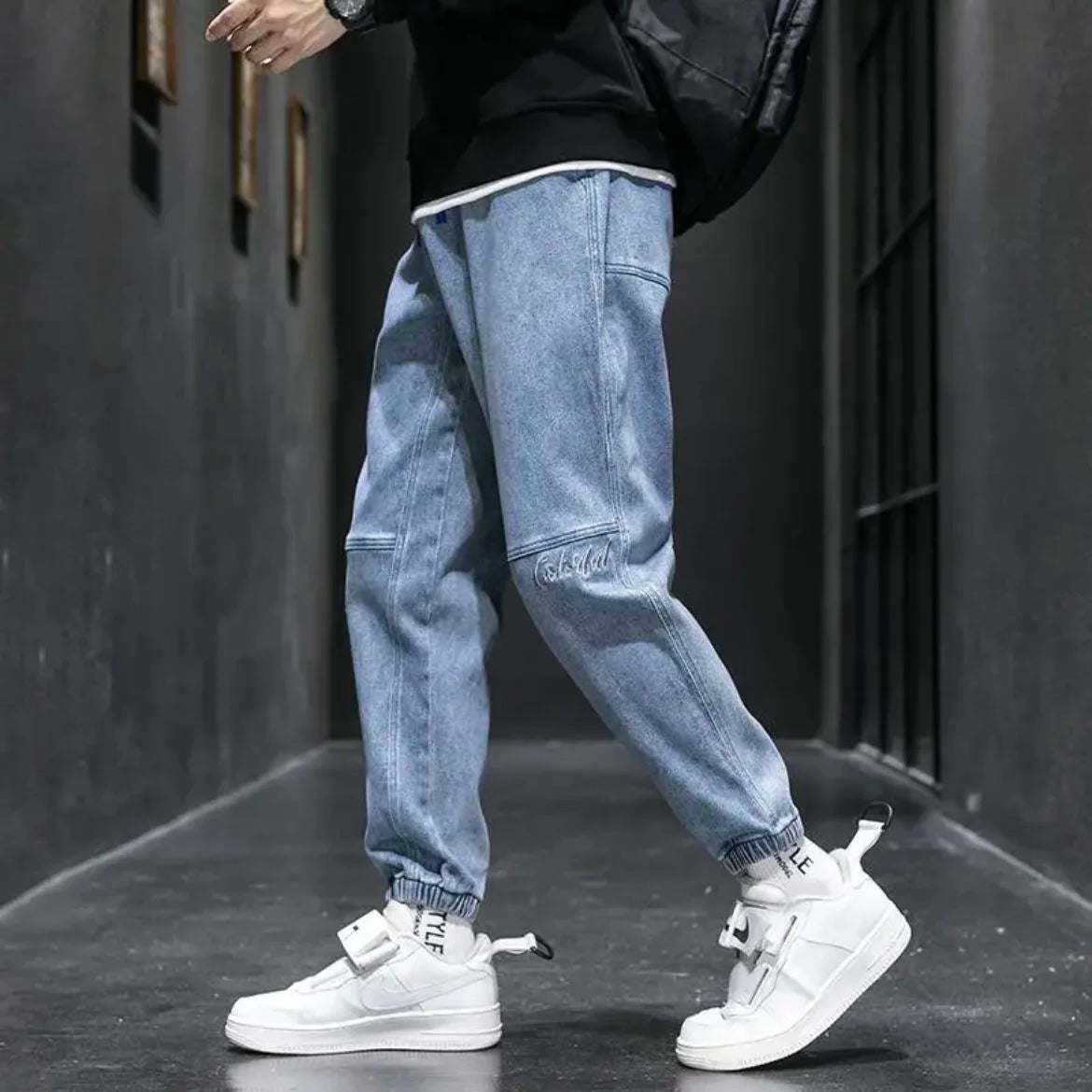 Spring and Autumn New Classic American Retro Loose Tight Leg Pants for Men's Casual Sports Large Size High Quality Jeans