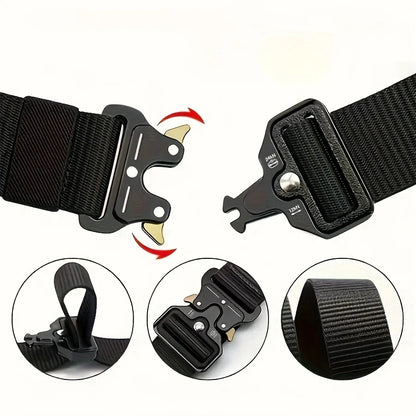 Men's Belt Outdoor Hunting Tactical Mens Belt Multifunctional Combat Survival High Quality Canvas Nylon Mens Belt Sport Belt
