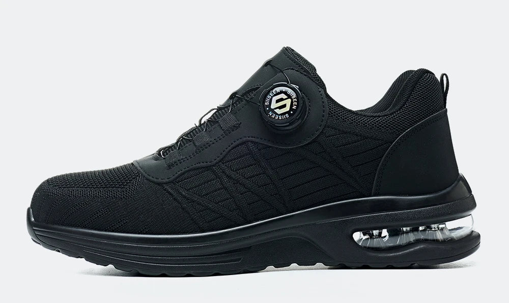 New Men's Rotary Buckle Safety Shoes Anti-Impact Anti-Piercing Lightweight Work Boots Fashion Sporty Design for Outdoor Pro