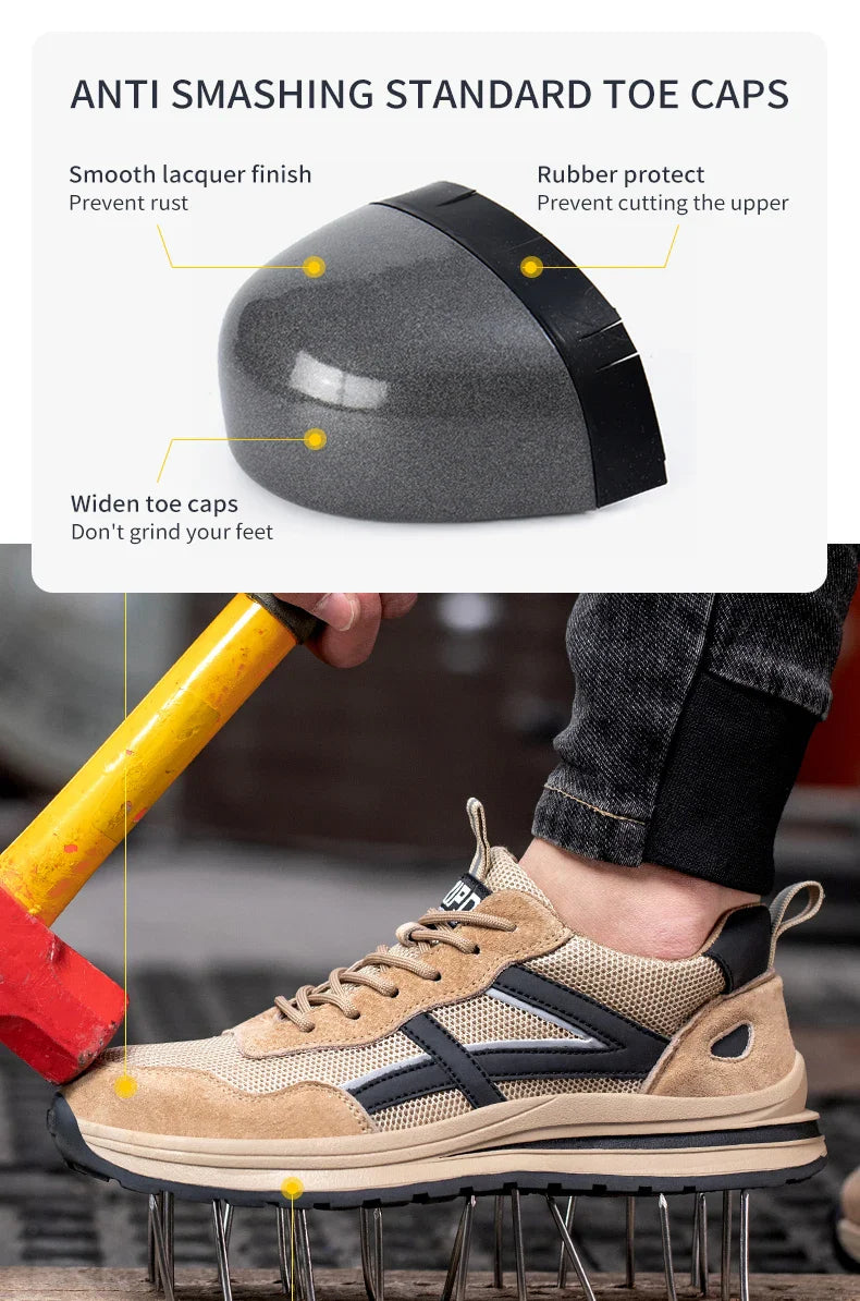 Safety Work Shoes Steel Head Anti-smash Construction Shoes Indestructible Non-slip Sneakers Breathable Footwear