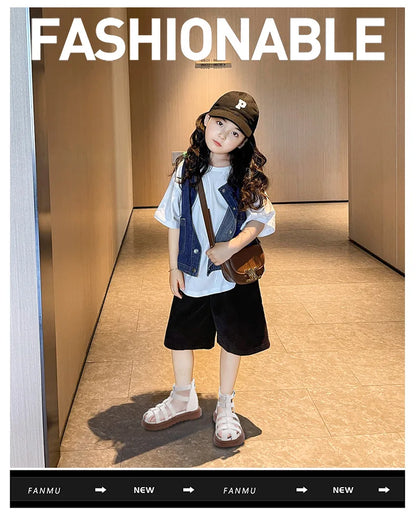 2024 Summer Kids Sandals for Girls New Fashion Children Thick Bottom High-top Roman Sandals Simple Toddlers Causal Beach Shoes